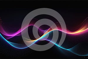 Colorful sound waves, abstract background, horizontal composition