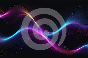 Colorful sound waves, abstract background, horizontal composition