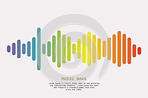 Colorful sound waves background. Isolated design symbol.