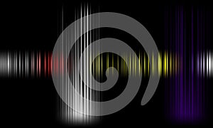 Colorful sound waves vector design.digital equalizer audio sound waves on black background, stereo sound effect signal.