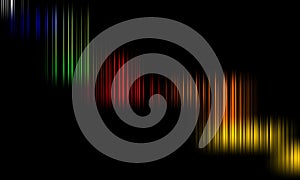 Colorful sound waves vector design.digital equalizer audio sound waves on black background, stereo sound effect signal.