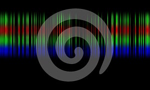 Colorful sound waves vector design.digital equalizer audio sound waves on black background, stereo sound effect signal.