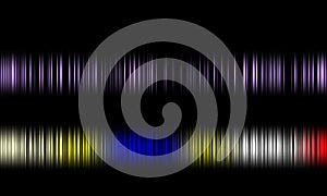 Colorful sound waves vector design.digital equalizer audio sound waves on black background, stereo sound effect signal.