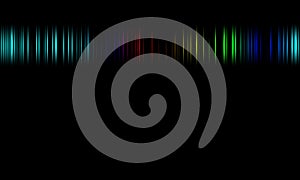 Colorful sound waves vector design.digital equalizer audio sound waves on black background, stereo sound effect signal.