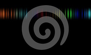 Colorful sound waves vector design.digital equalizer audio sound waves on black background, stereo sound effect signal.