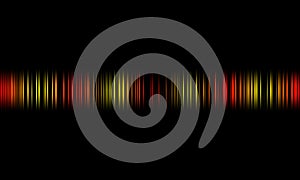 Colorful sound waves vector design.digital equalizer audio sound waves on black background, stereo sound effect signal.