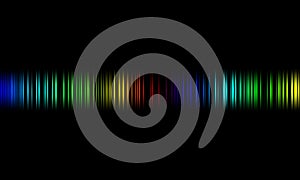 Colorful sound waves vector design.digital equalizer audio sound waves on black background, stereo sound effect signal.