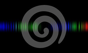 Colorful sound waves vector design.digital equalizer audio sound waves on black background, stereo sound effect signal.