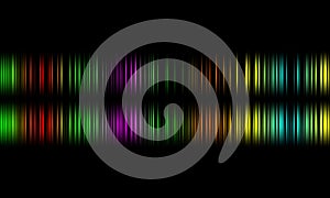 Colorful sound waves vector design.digital equalizer audio sound waves on black background, stereo sound effect signal.