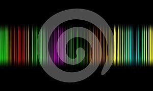 Colorful sound waves vector design.digital equalizer audio sound waves on black background, stereo sound effect signal.