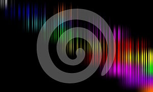Colorful sound waves vector design.digital equalizer audio sound waves on black background, stereo sound effect signal.