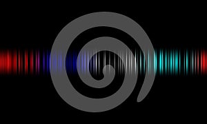 Colorful sound waves vector design.digital equalizer audio sound waves on black background, stereo sound effect signal.