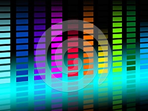 Colorful Soundwaves Background Shows Musical Songs And DJ