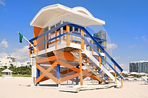 Colorful South Beach lifeguard hut