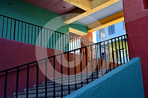 Colorful southwest staircase