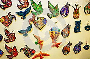 Colorful souvenirs on display Cappadocia Turkey