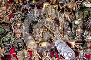 Colorful souvenirs at the market in India