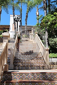 Colorful Spanish tile stairs