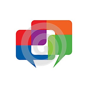 Colorful Speak Chatting Dialogue Bubble Communication Symbol photo