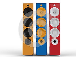 Colorful speakers - front view