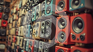 Colorful Speaker Wall
