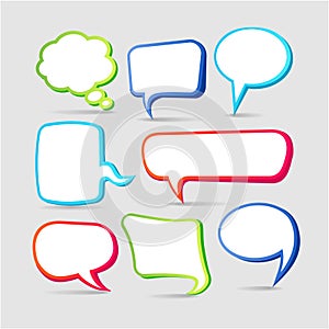 Colorful speech bubble frames photo