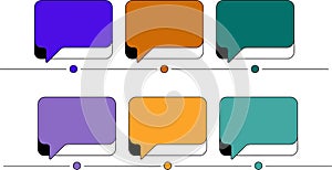 Colorful Speech Bubbles Infographic Timeline Elements