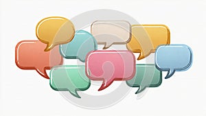 Colorful Speech Bubbles on White Background
