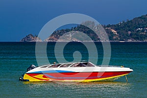 Colorful speed boat