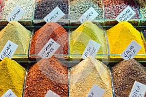 Colorful spices on display