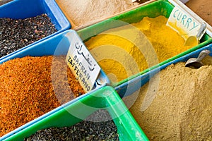 Colorful spices market in Gabes