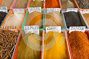 Colorful spices market in Gabes