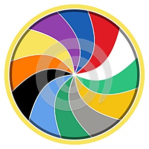 Colorful Spin Wheel Vortex Whirl Vector Illustration