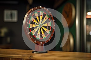 A Colorful Spinner Wheel in Defocused Room . Generative AI