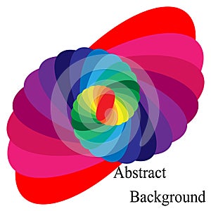 Colorful Spiral Converging to the Center. Elliptical Design Element