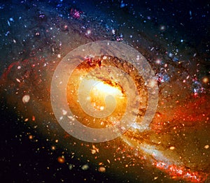 Colorful spiral galaxy in outer space. Elements of this Image furnished by NASA