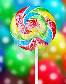 Colorful spiral lollipop