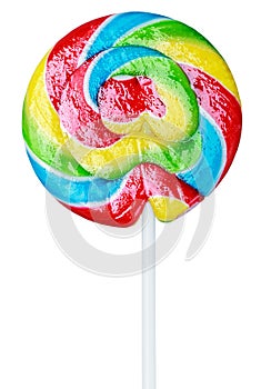 Colorful spiral lollipop isolated on white