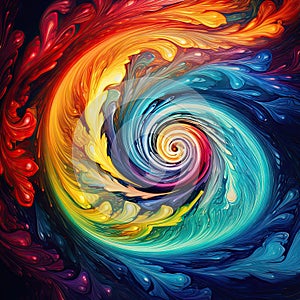 Colorful spiral paint pattern illustration