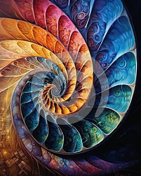 a colorful spiral pattern on a black background