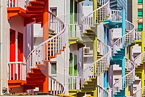 Colorful spiral stairs of Bugis Village