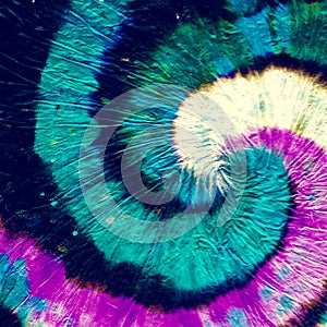 Colorful Spiral Tie Dye Grunge. Green Swirl Watercolor Drawing. Coral Watercolour Art. Yellow Dirty Art Painting. Purple Psychedel