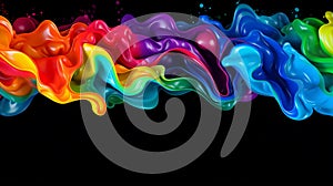 Colorful splash. Liquid and smoke explosion of colors on dark background,. Abstract pattern.