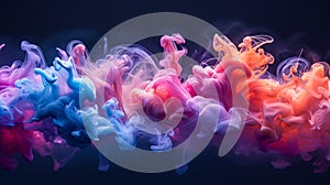 Colorful splash. Liquid and smoke explosion of colors on dark background,. Abstract pattern.