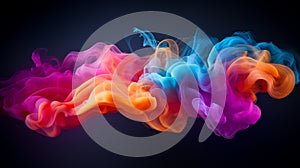 Colorful splash. Liquid and smoke explosion of colors on dark background,. Abstract pattern.