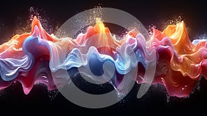 Colorful splash. Liquid and smoke explosion of colors on dark background,. Abstract pattern.