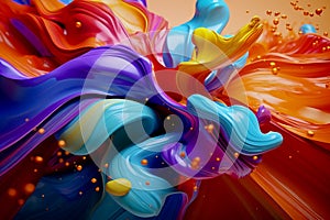 A colorful splash of paint. Generative AI