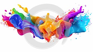 Colorful splash of paint on a white background