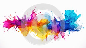 A colorful splash of paint on a white background