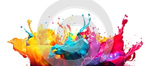 Colorful splash on white background Generative ai